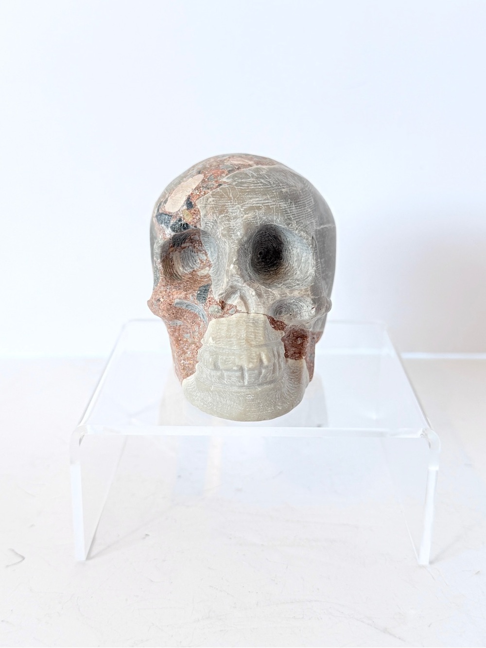 Australian Brecciated Chert Crystal Skull Carving Carved Stone Sculpture 294g - Picture 3 of 15